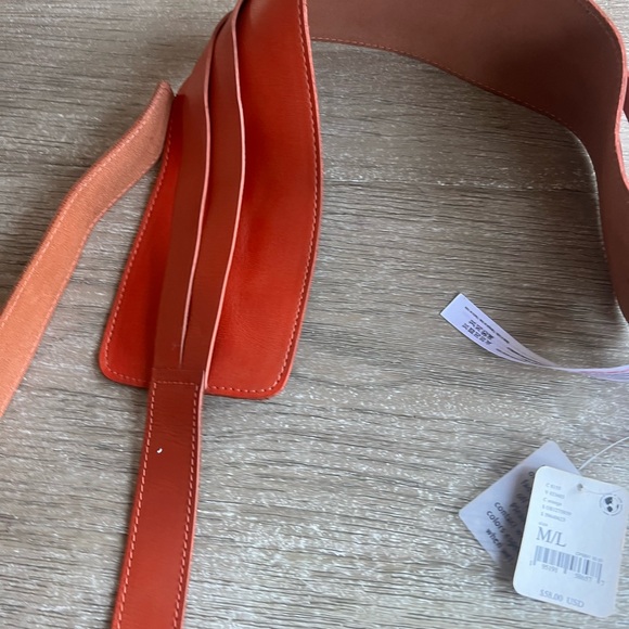 Free People woman’s orange Leather Belt - Picture 7 of 12